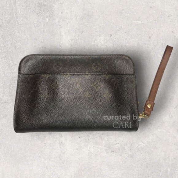 Vintage Louis Vuitton Orsay Monogram Clutch Wristlet Bag Brown - Picture 1 of 14